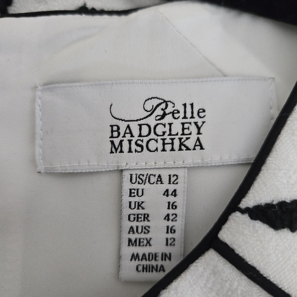 Badgley Mishka Black and White Cap Sleeve Sheath Dress 12 - Picture 6 of 7